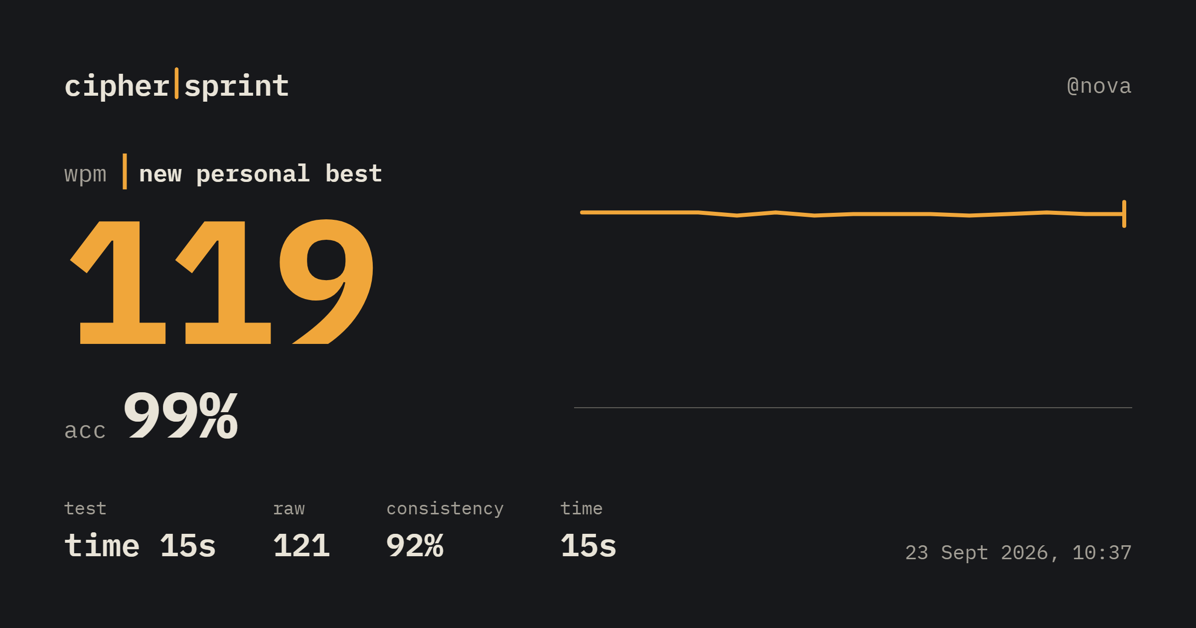 One click exports a branded share card of the result.